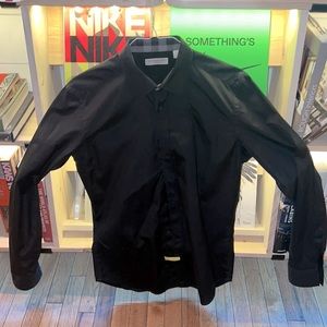 Formal black Burberry button up, 42, 16-1/2 tailored